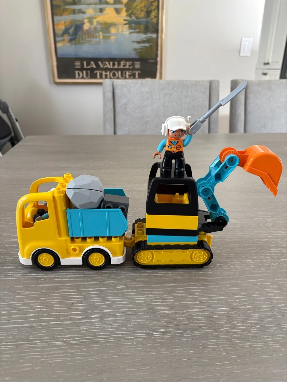 Lego Duplo excavator & dump truck